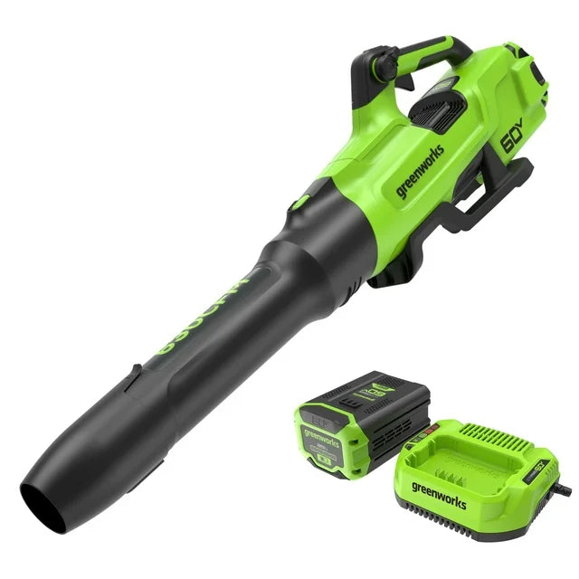 Greenworks 60V 630 CFM 170 MPH Leaf Blower with 2.5 Ah Battery & 3 Amp Charger